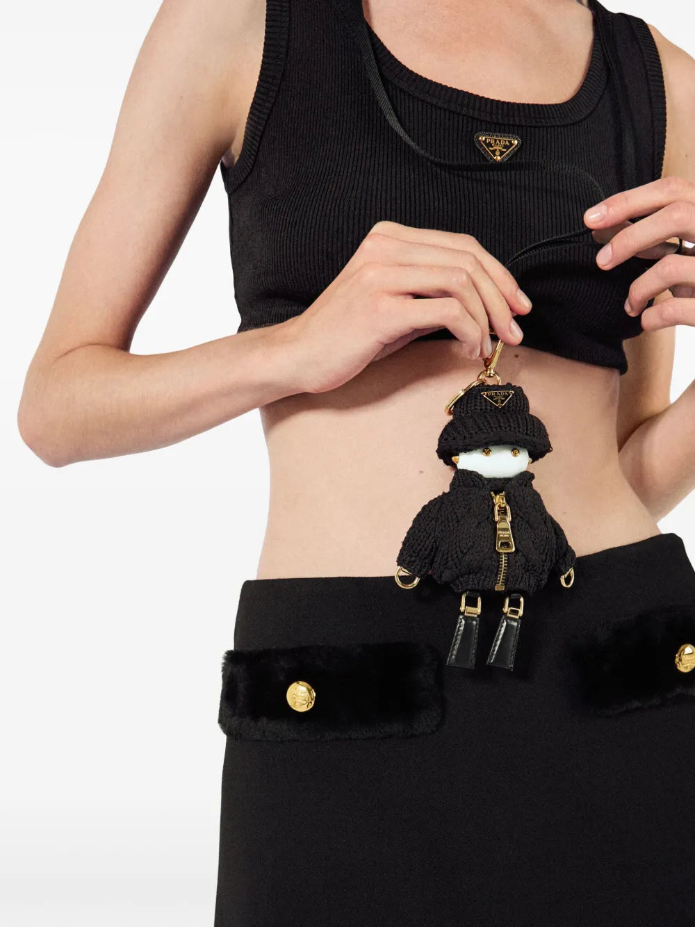 Tops Logo Bra Prada Black Femme