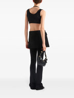 Top Bra con Logo Prada Nero Femme