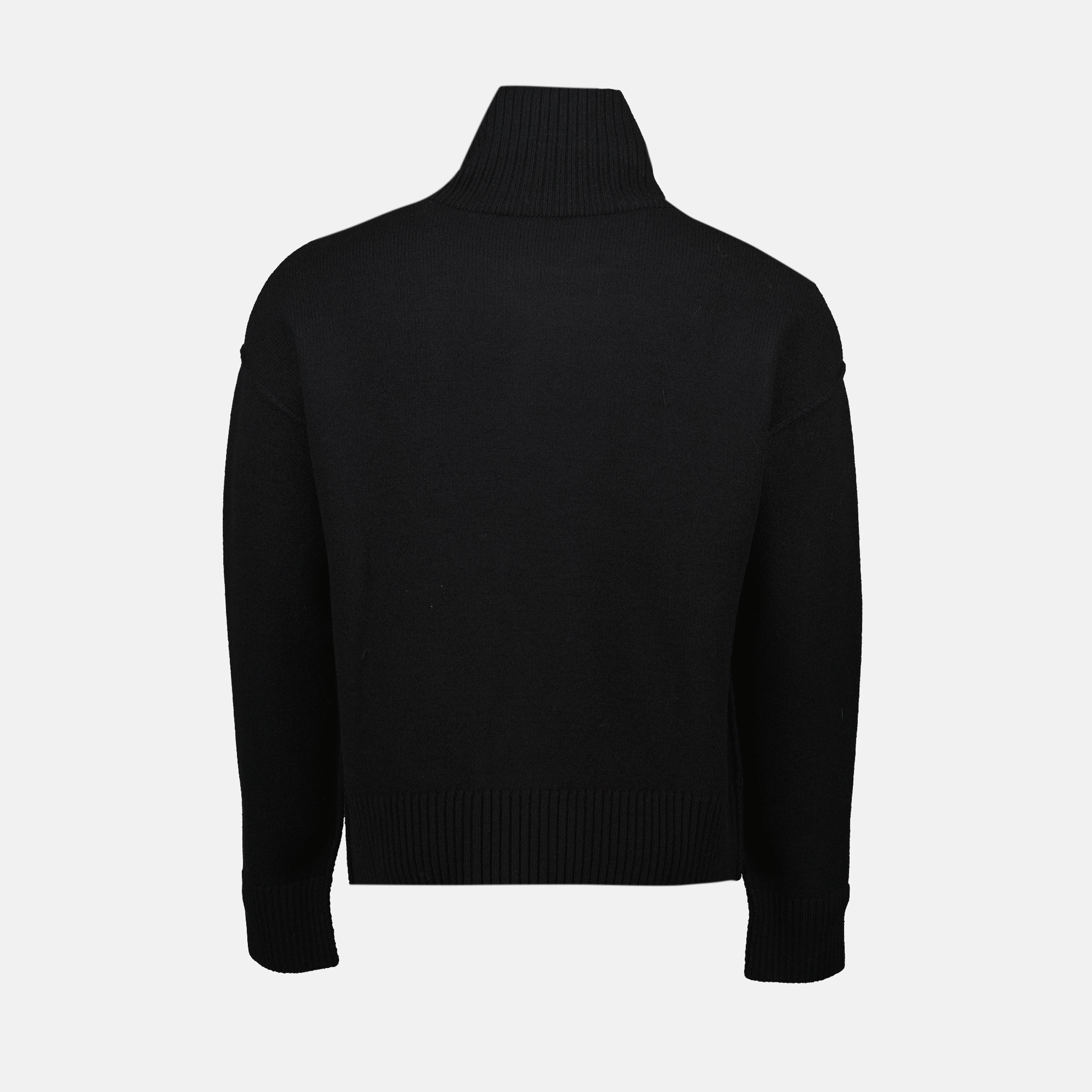 Maille Pull Ami de coeur Ami PARIS Noir Unisexe