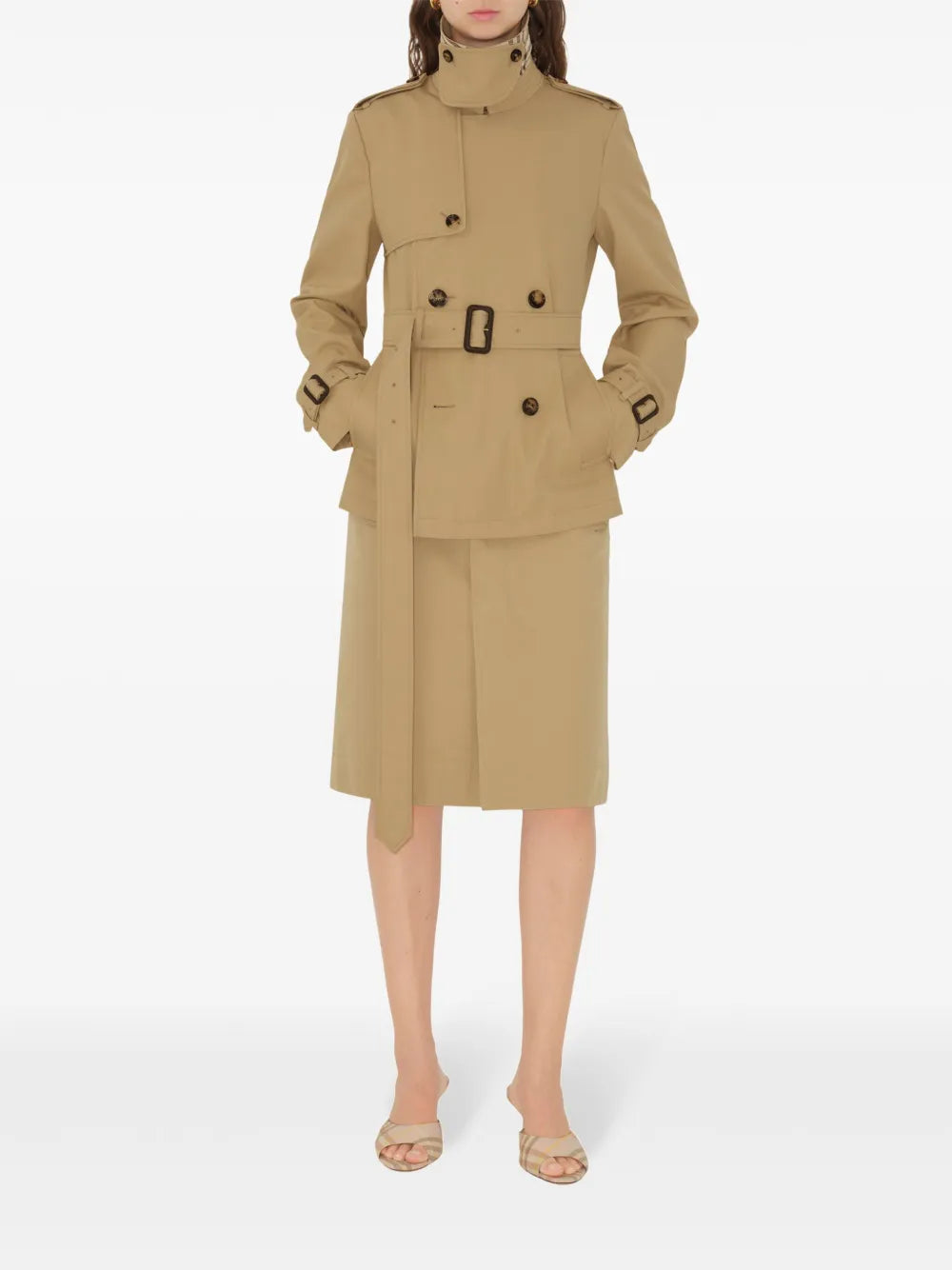 Cappotti Cappotto Trench Corto Burberry Beige Femme