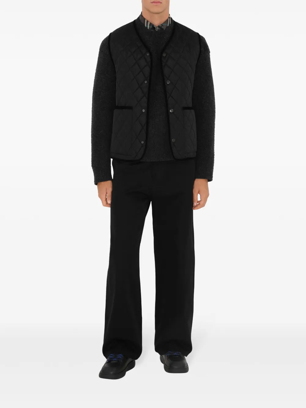 Jacken Tiverton Schwarze Ärmellose Jacke Burberry Schwarz Homme