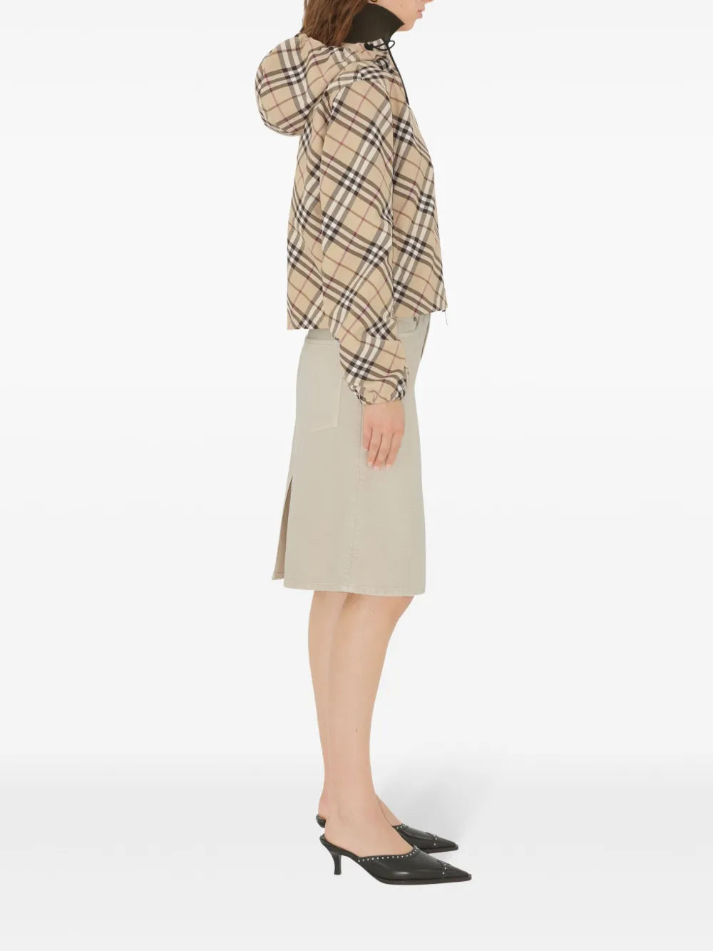 Jacken Cavalier Check Windbreaker Burberry Beige Femme