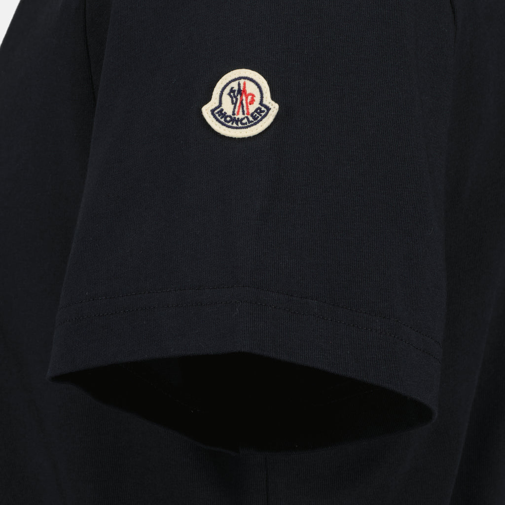 T-shirts Besticktes T-Shirt aus Baumwolle in Marineblau Moncler Bleu foncé Homme