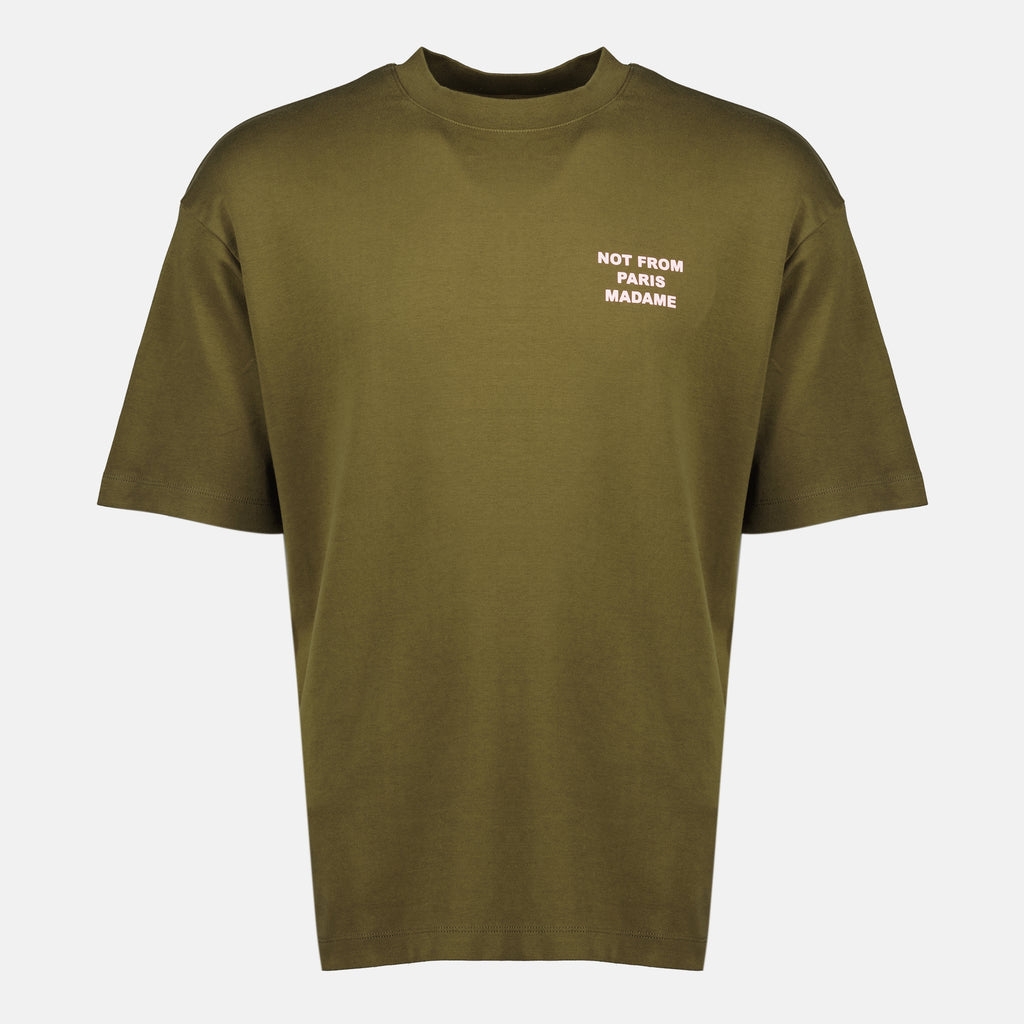 Bild des Drole De Monsieur Marke Khaki Slogan T-Shirts für Männer - Herbst-Winter 2025 - Vorderansicht