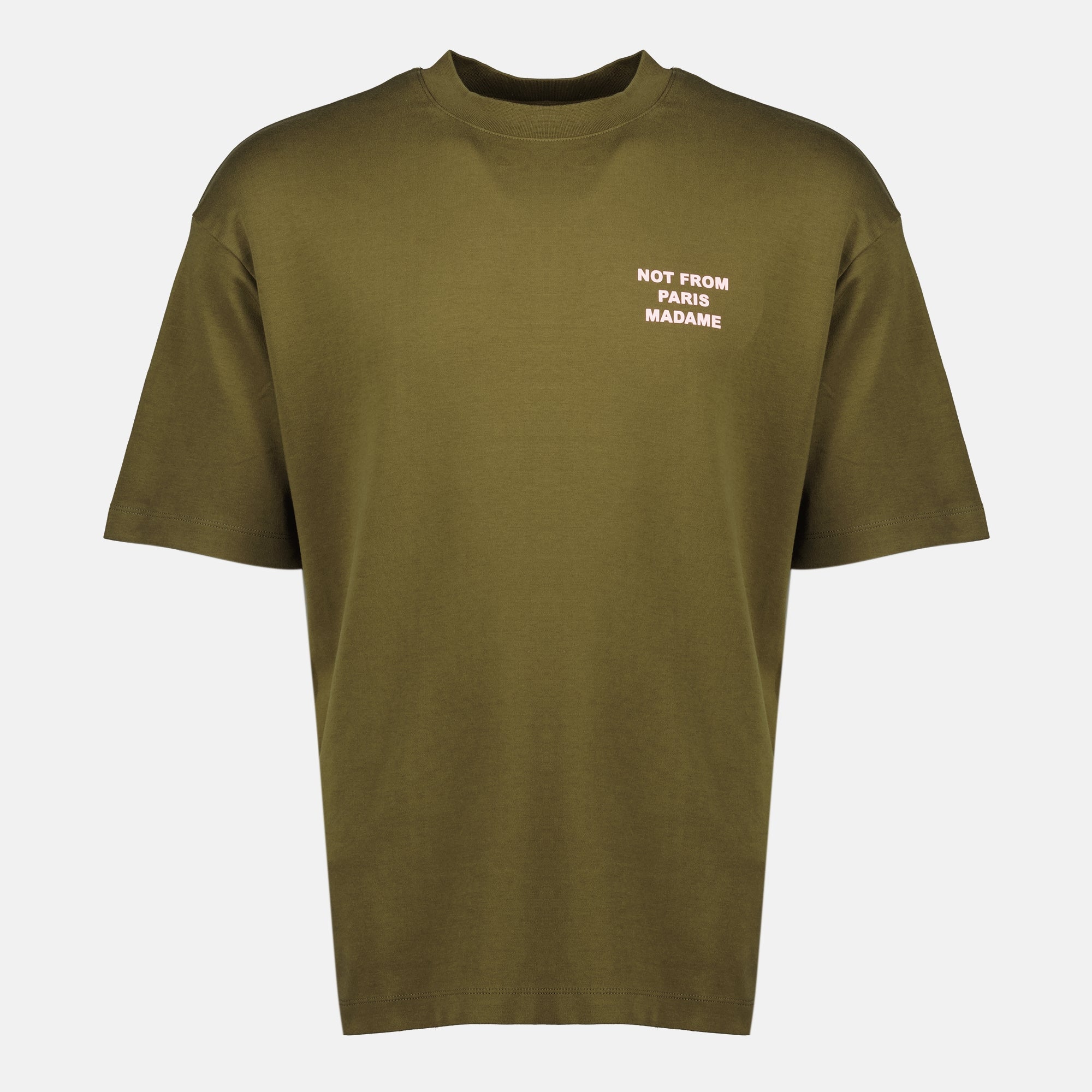 Bild des Drole De Monsieur Marke Khaki Slogan T-Shirts für Männer - Herbst-Winter 2025 - Vorderansicht