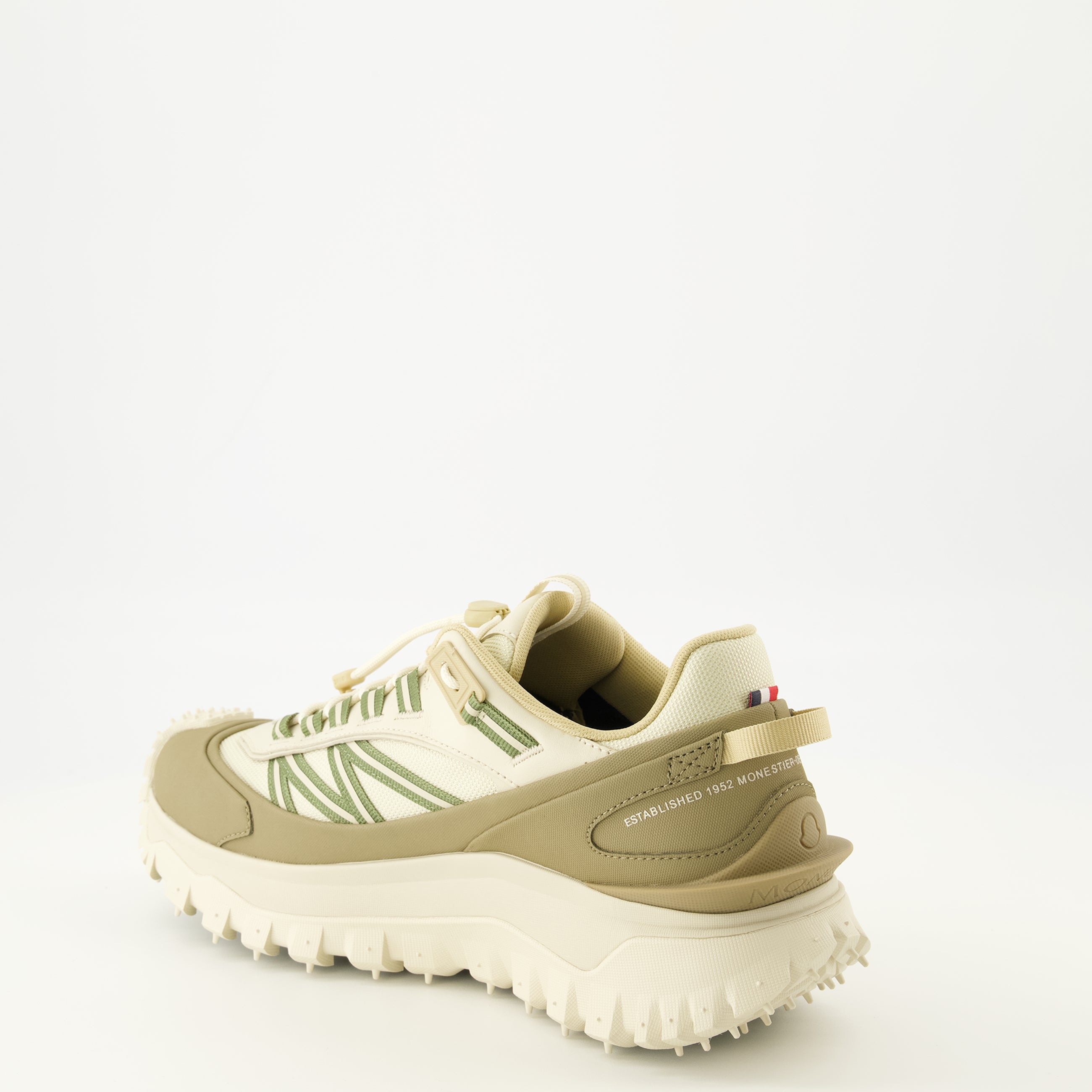 Image of the Moncler Men's Trailgrip GTX Beige Sneakers - Spring-Summer 2026 - Three-quarter back right view