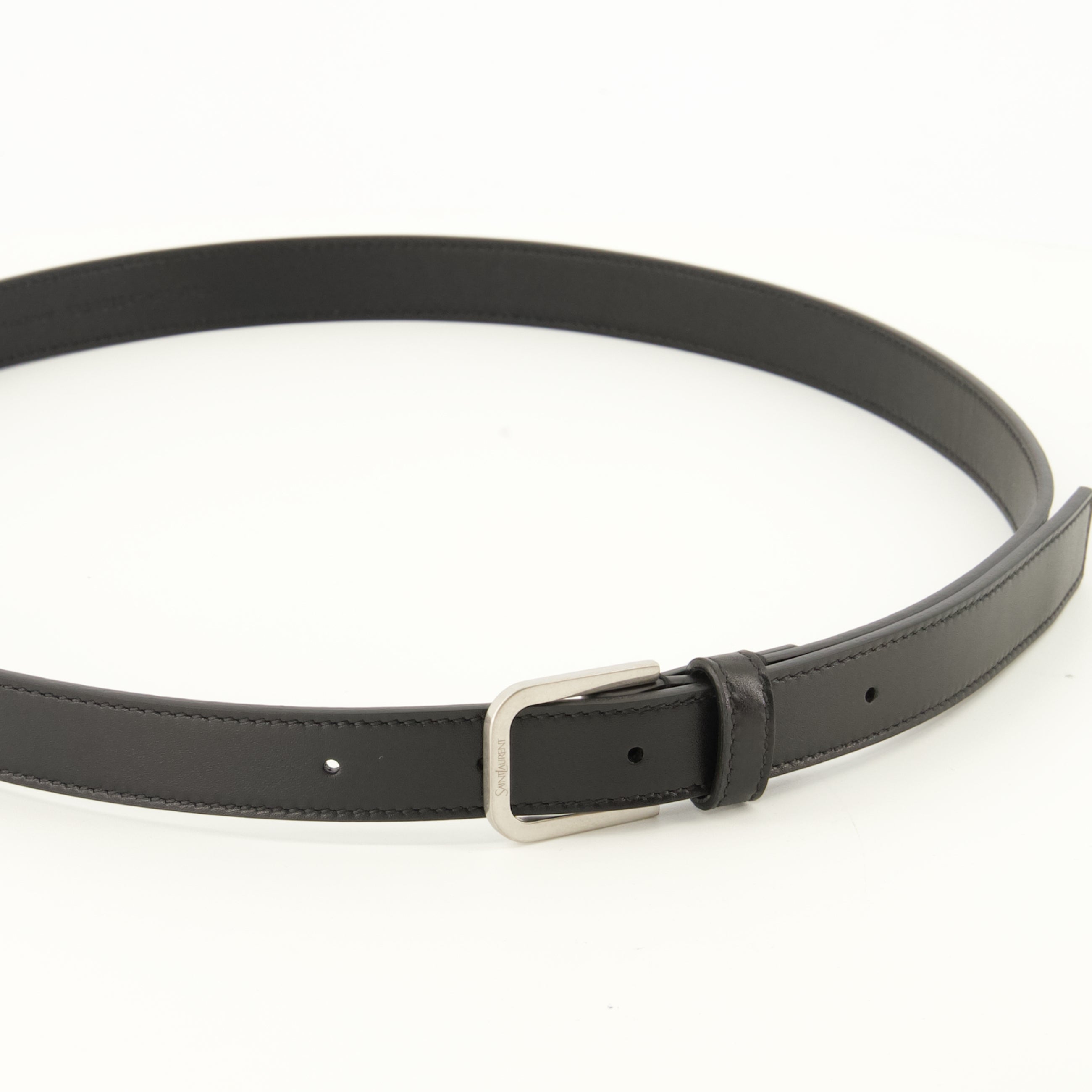 Ceintures 고급 블랙 부드러운 가죽 벨트 Saint Laurent Noir Homme