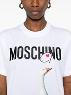 티셔츠 거위 티셔츠 Moschino 하얀색 Femme