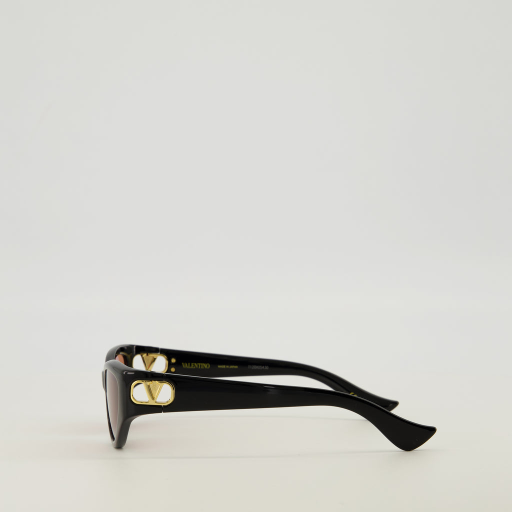Lunettes Gafas de sol cat-eye negras en acetato Valentino Garavani Noir Femme