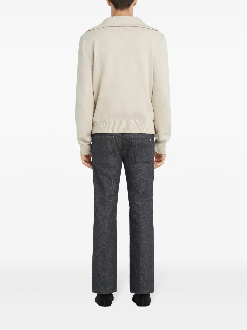 Knitwear Zip Collar Sweater Courrèges Beige Homme