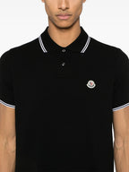 Polos Polo con Logo Moncler Negro Homme