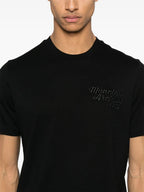 T-shirt T-Shirt con Logo Ricamato Moncler Nero Homme