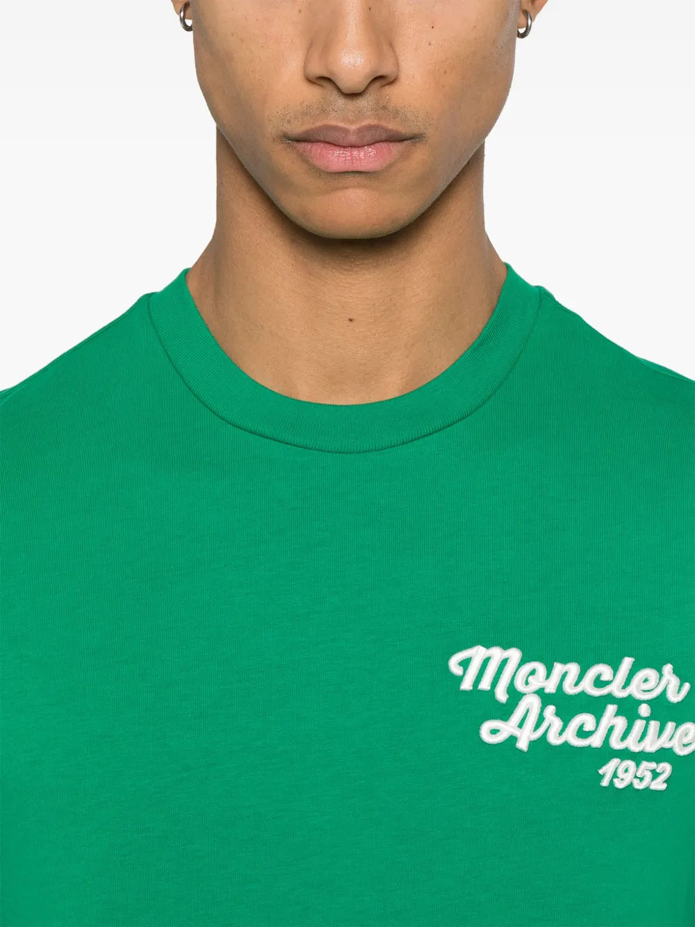 T-shirts T-shirt à logo brodé Moncler Vert Homme