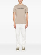 T-shirt T-shirt con logo sfocato Moncler Beige Homme