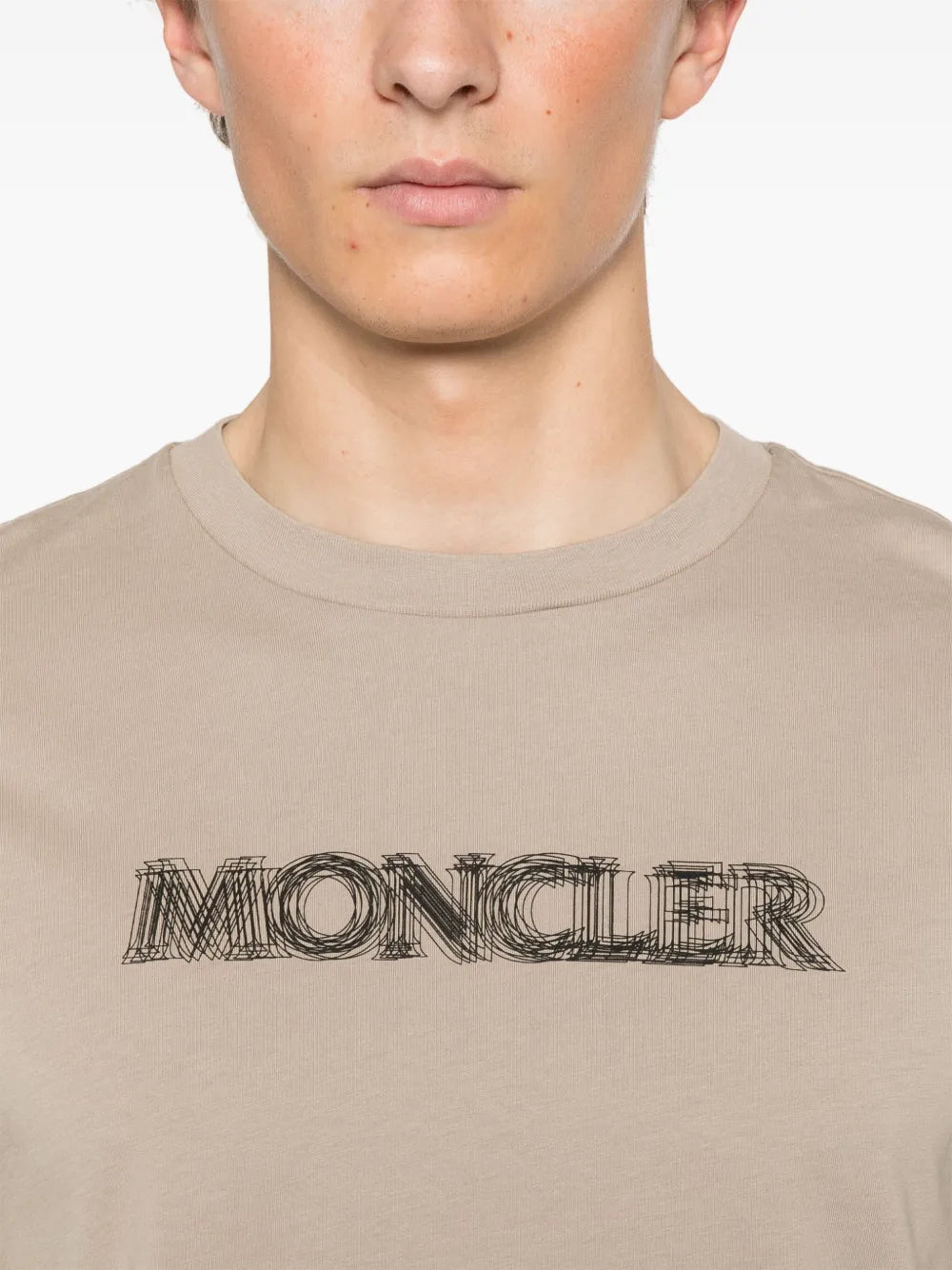 T-shirts Blurred Logo T-shirt Moncler Beige Homme