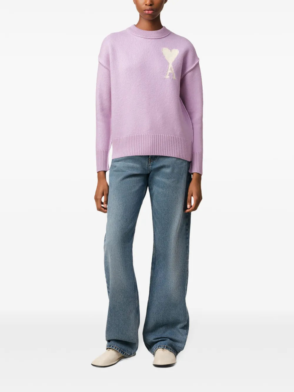 Strickwaren Ami de coeur Pullover Ami PARIS Lila Unisex