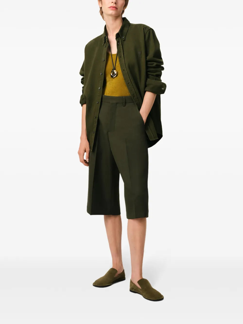 Chemises Chemise Ami de coeur Ami PARIS Kaki Unisexe