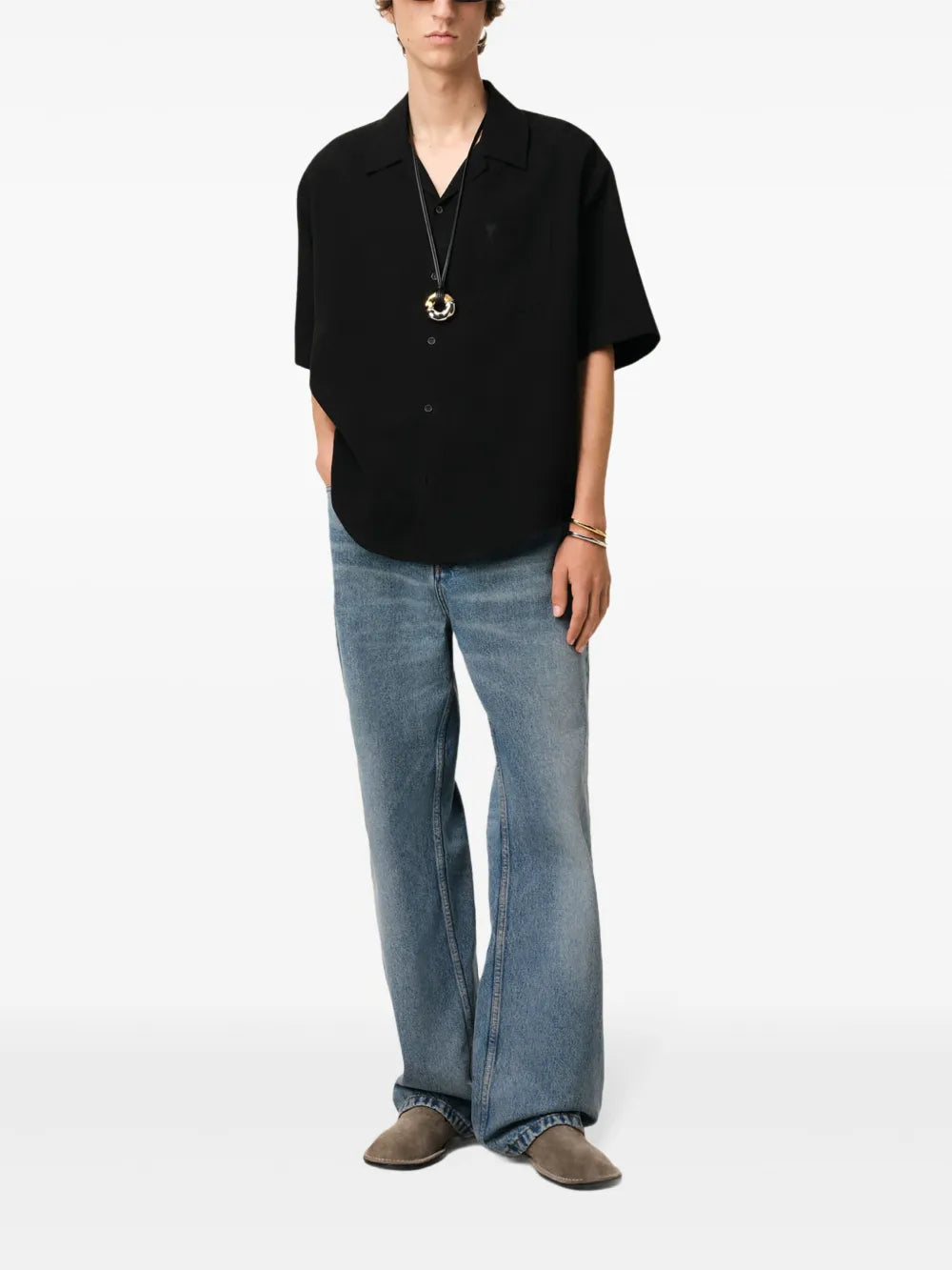 Camicie Camicia oversize Ami PARIS Nero Homme