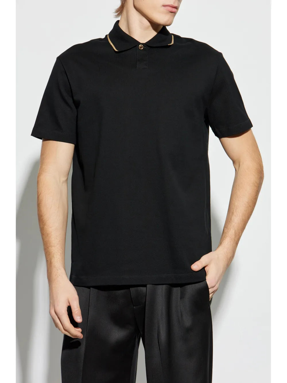 Polo shirts Black Polo Versace Black Homme
