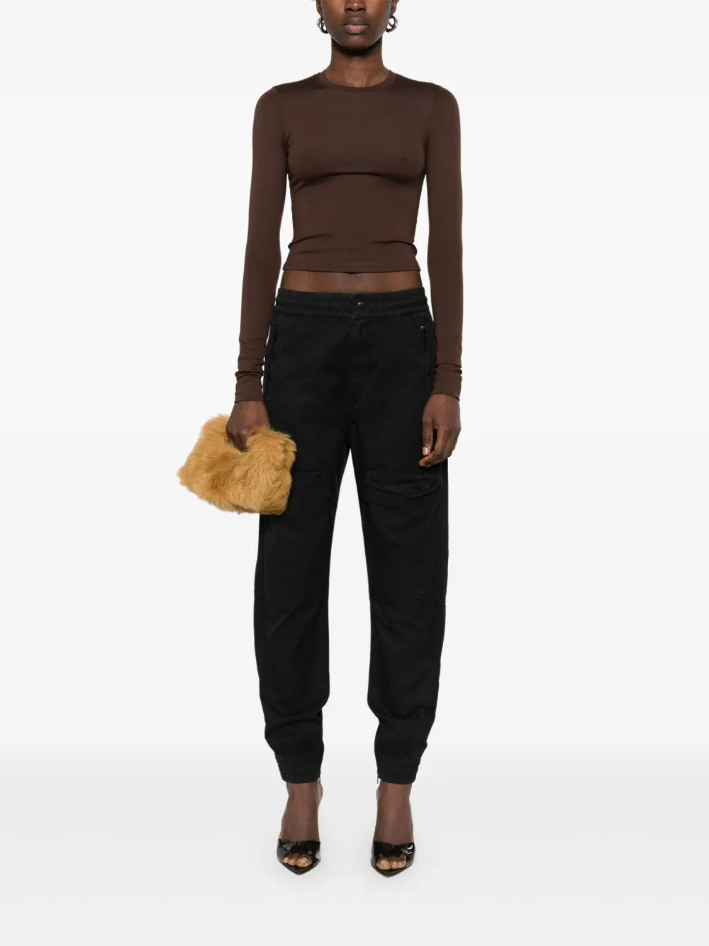 Pantalones Cargo Jean P-Ride-Q3 Diesel Negro Mujeres