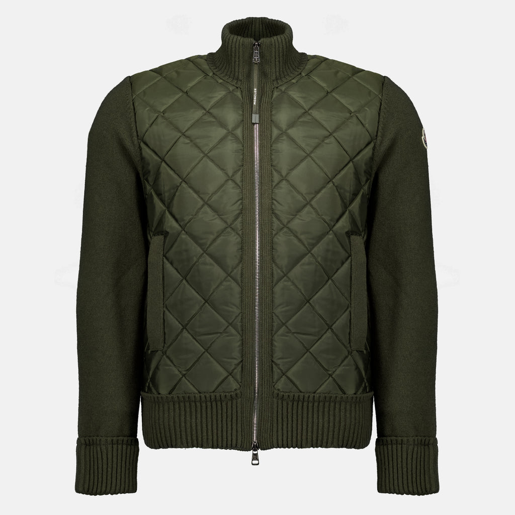 Vestes Cardigã Bicolor em Caqui Moncler Vert Homme