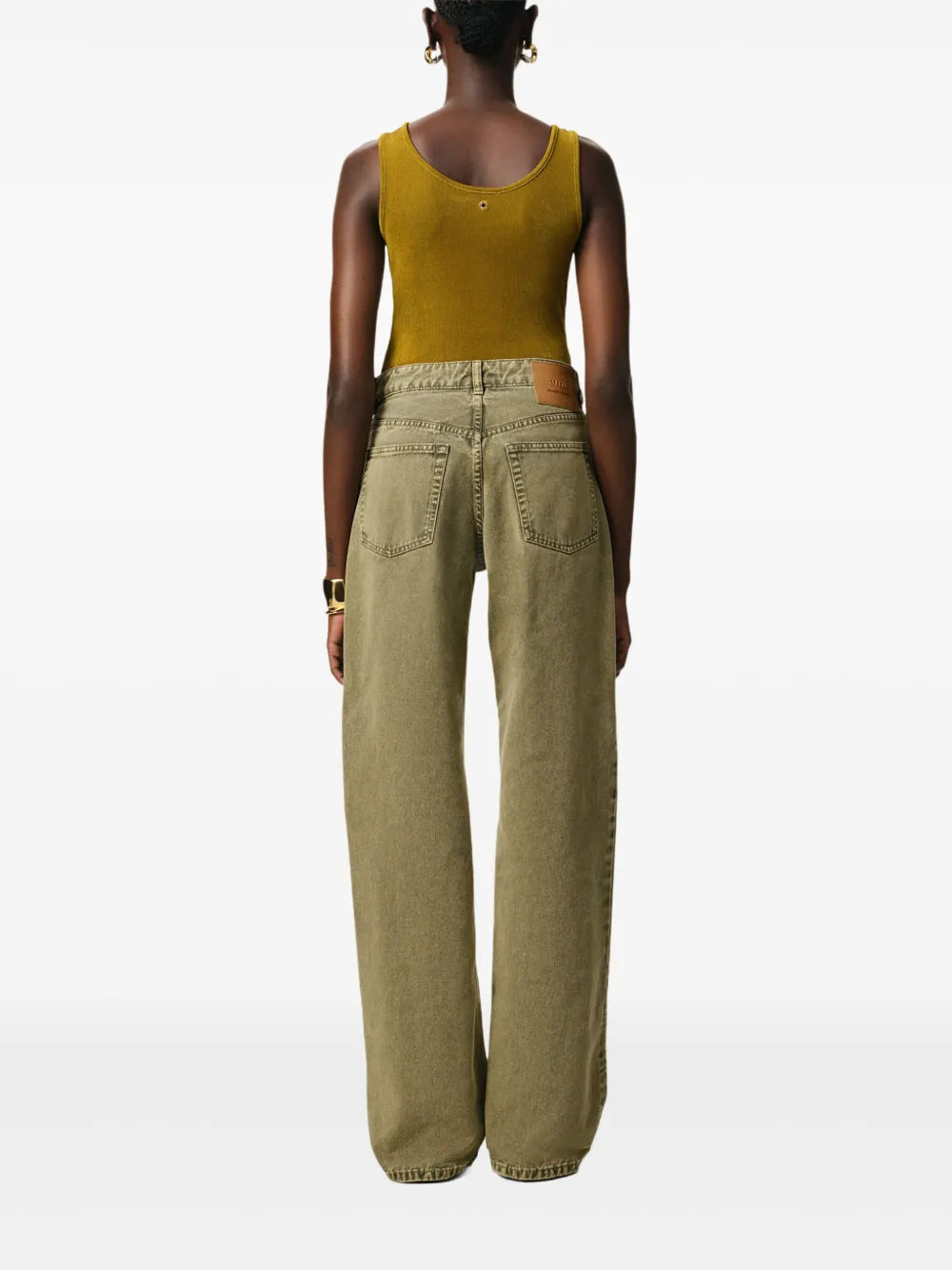 Pantalones Jeans de Pierna Ancha Ami PARIS Caqui Femme