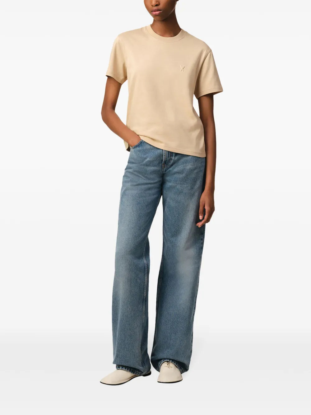 T-shirts T-shirt Ami de coeur Ami PARIS Beige Unisexe