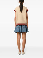 Maille Pull sans manches côtelé Ami PARIS Beige Unisexe