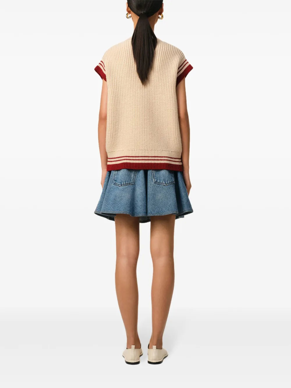 Maglieria Maglione Senza Maniche a Costine Ami PARIS Beige Unisex