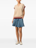 Maille Pull sans manches côtelé Ami PARIS Beige Unisexe