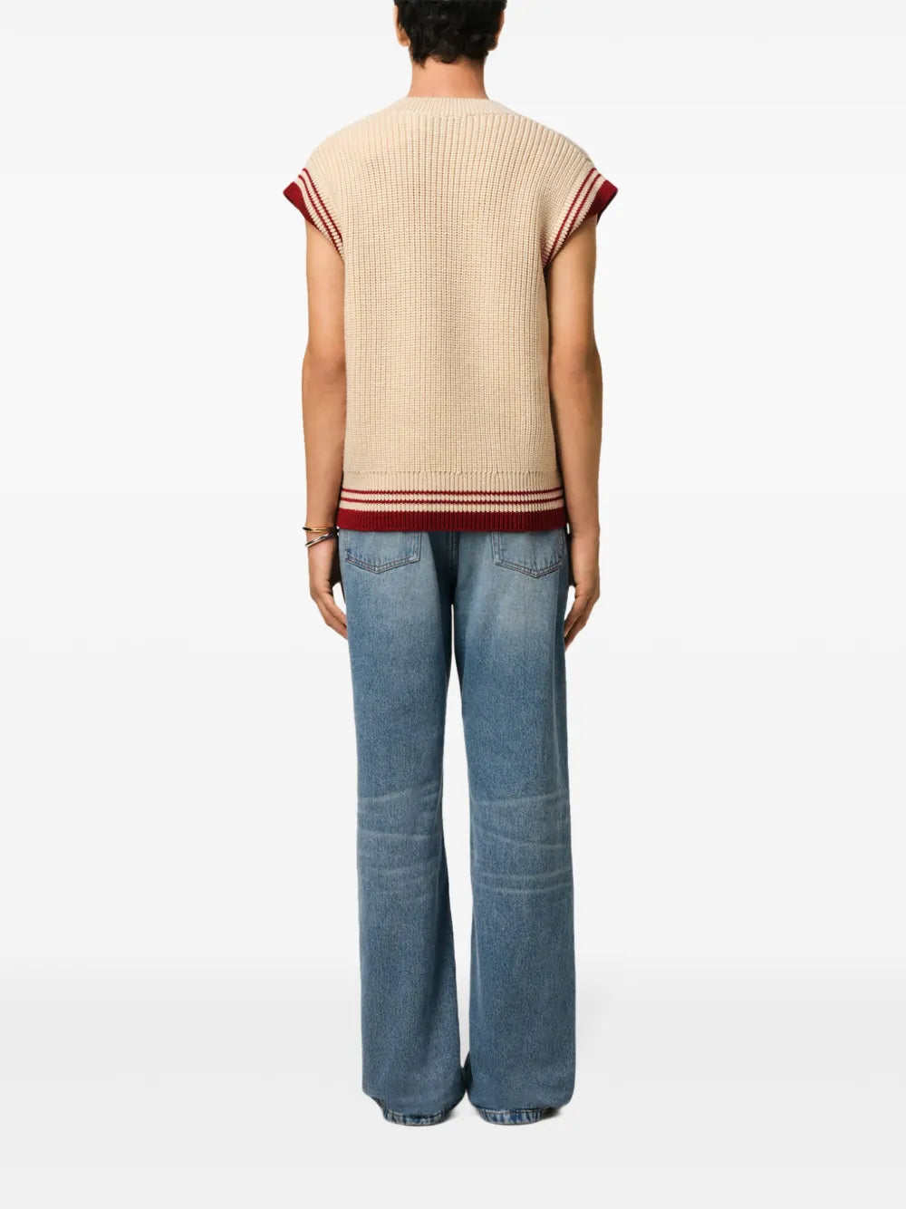 Maglieria Maglione Senza Maniche a Costine Ami PARIS Beige Unisex