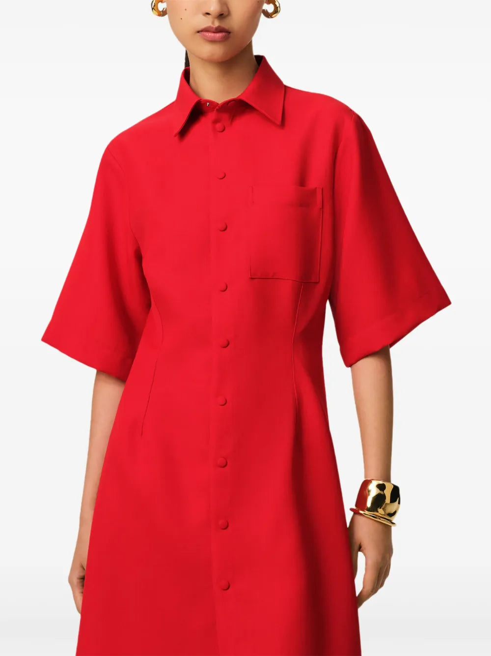 Vestidos Vestido Camisa en Lana Ami PARIS Rojo Femme