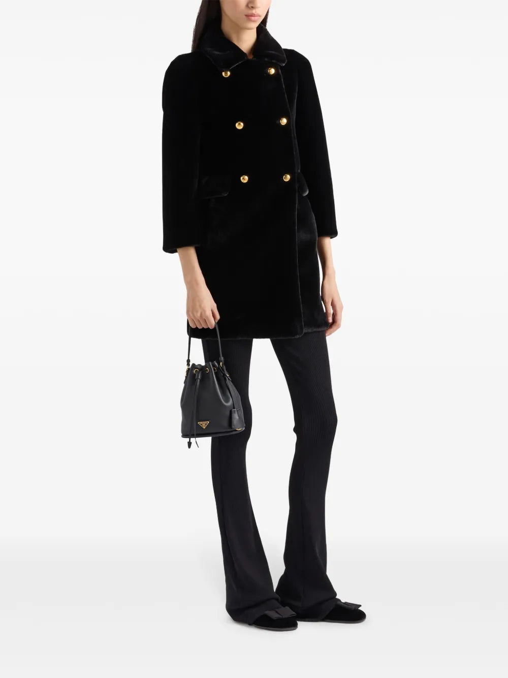 Mäntel Faux-Fur-Mantel Prada Schwarz Femme