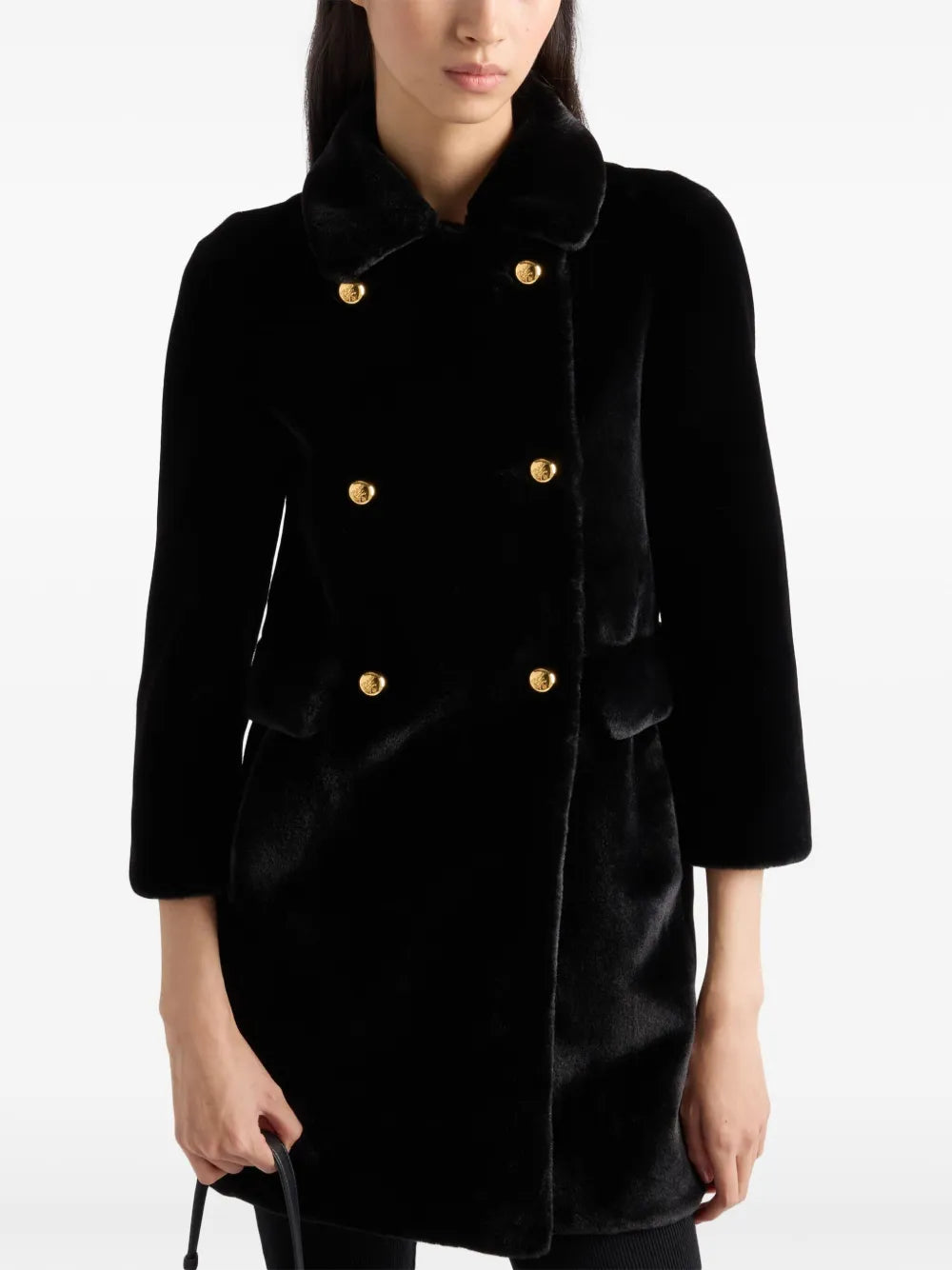 Mäntel Faux-Fur-Mantel Prada Schwarz Femme