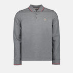Polos Polo à logo et liseré Moncler Gris Homme
