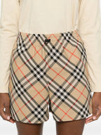 쇼츠 체크 격자무늬 반바지 Burberry 베이지 Femme