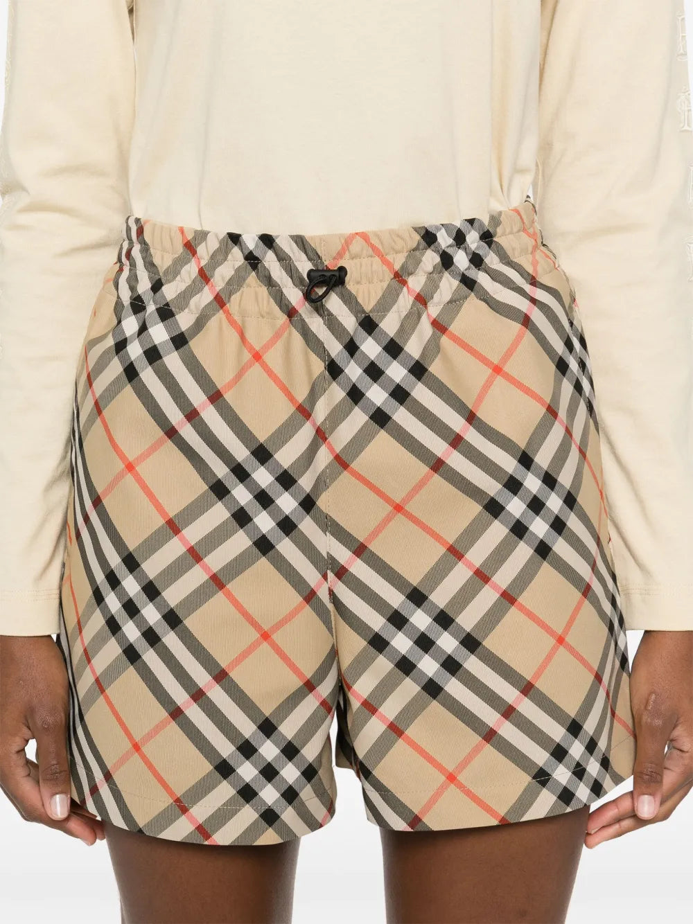 Shorts Shorts a Cuadros Check Burberry Beige Femme