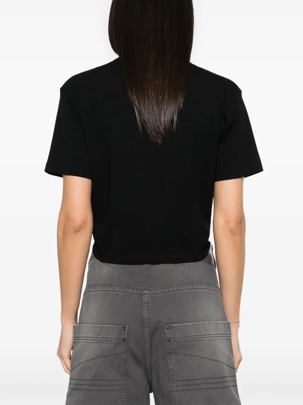 Camisetas Camiseta Crop de Fresa Versace Negro Femme