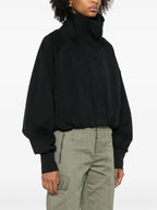 재킷 짧은 지퍼 재킷 Moncler 검은색 Femme