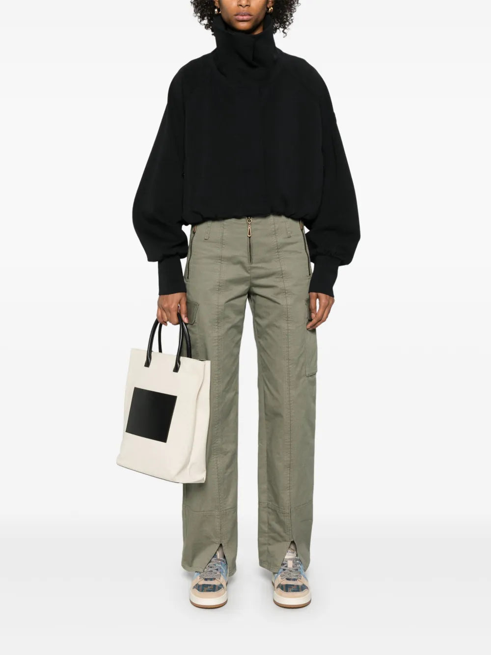 재킷 짧은 지퍼 재킷 Moncler 검은색 Femme