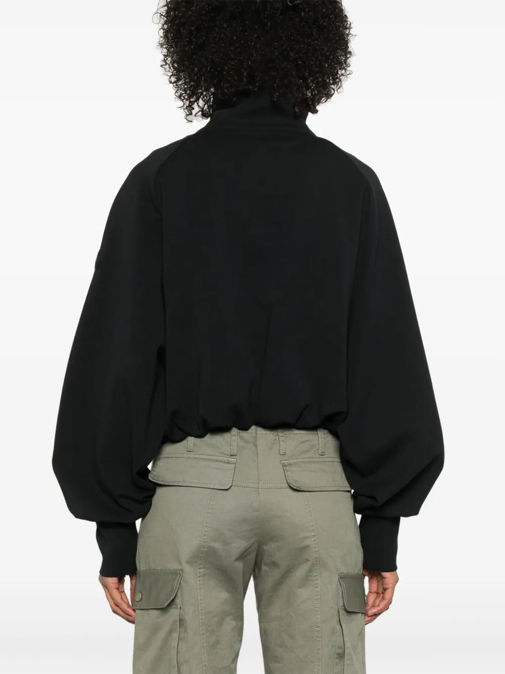재킷 짧은 지퍼 재킷 Moncler 검은색 Femme