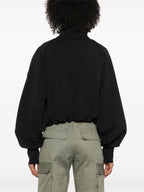 재킷 짧은 지퍼 재킷 Moncler 검은색 Femme
