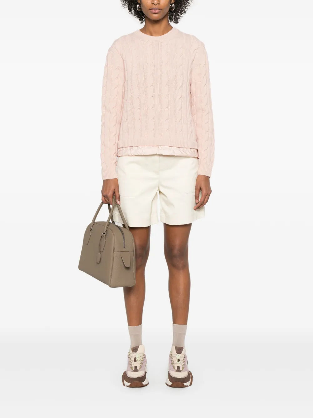Shorts Gabardine Bermuda Moncler Beige Femme