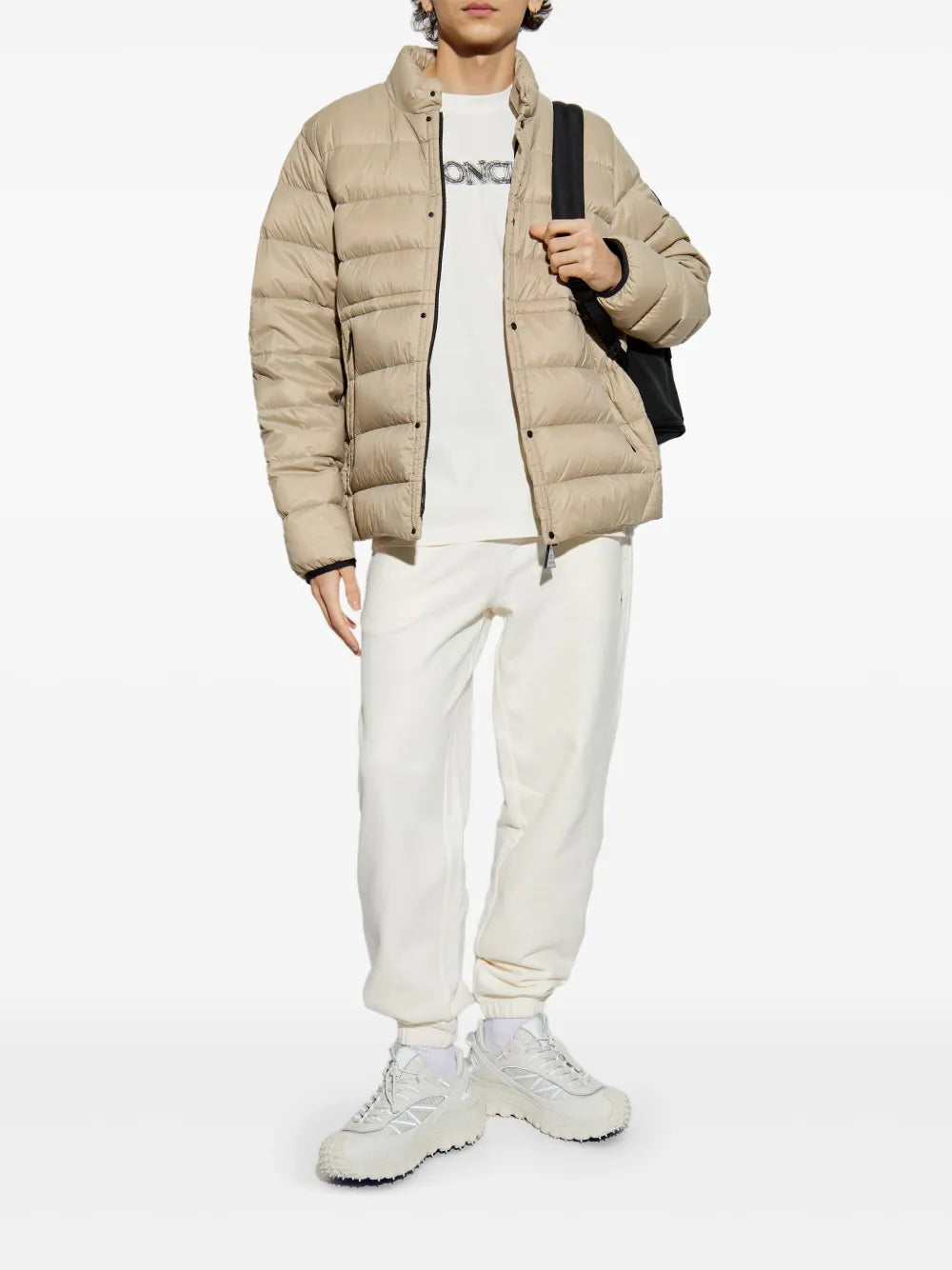 T-shirts T-shirt à logo flouté Moncler Blanc Homme