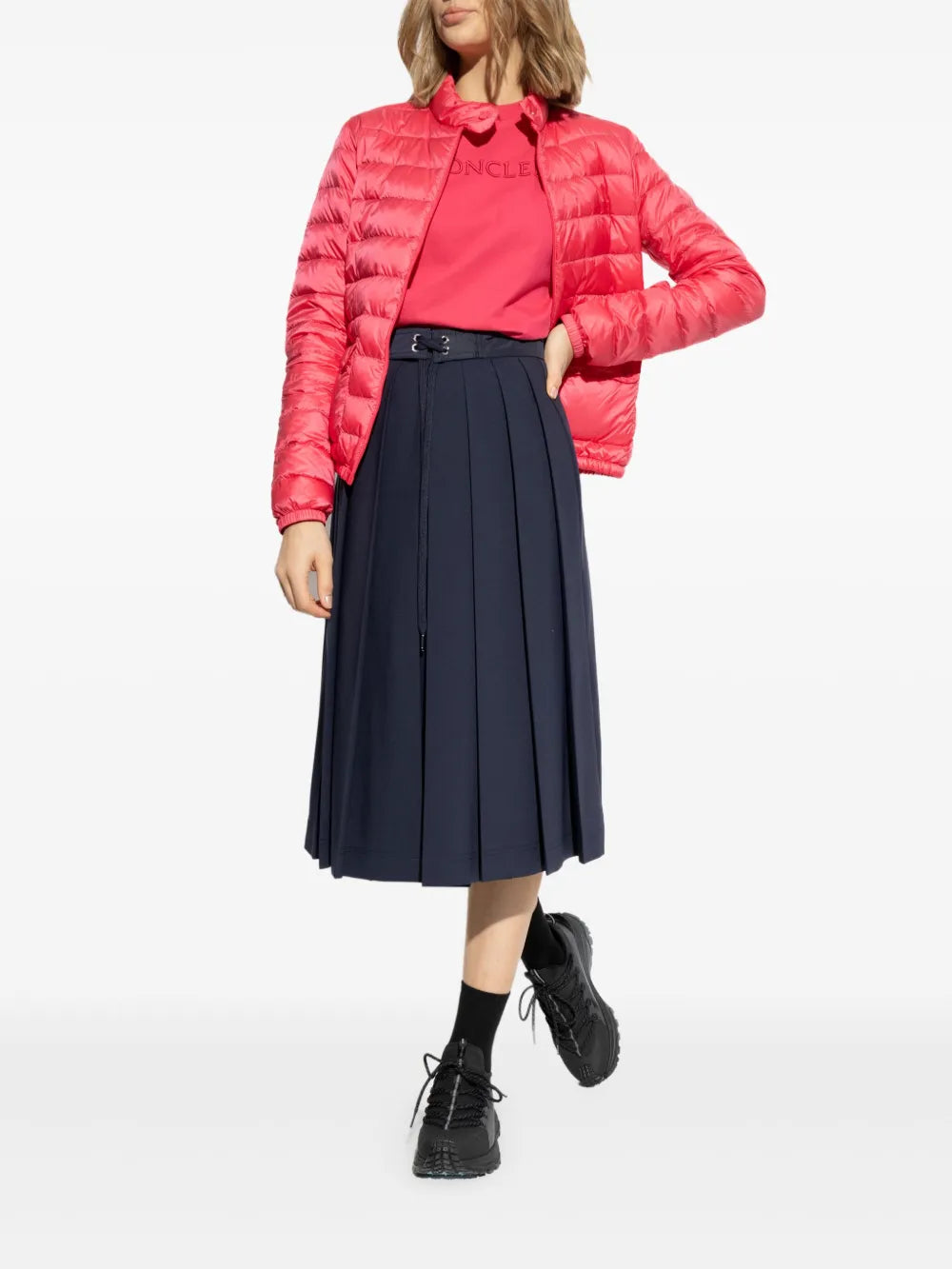 Casacos Casaco de Plumas Lans Moncler Rosa Femme