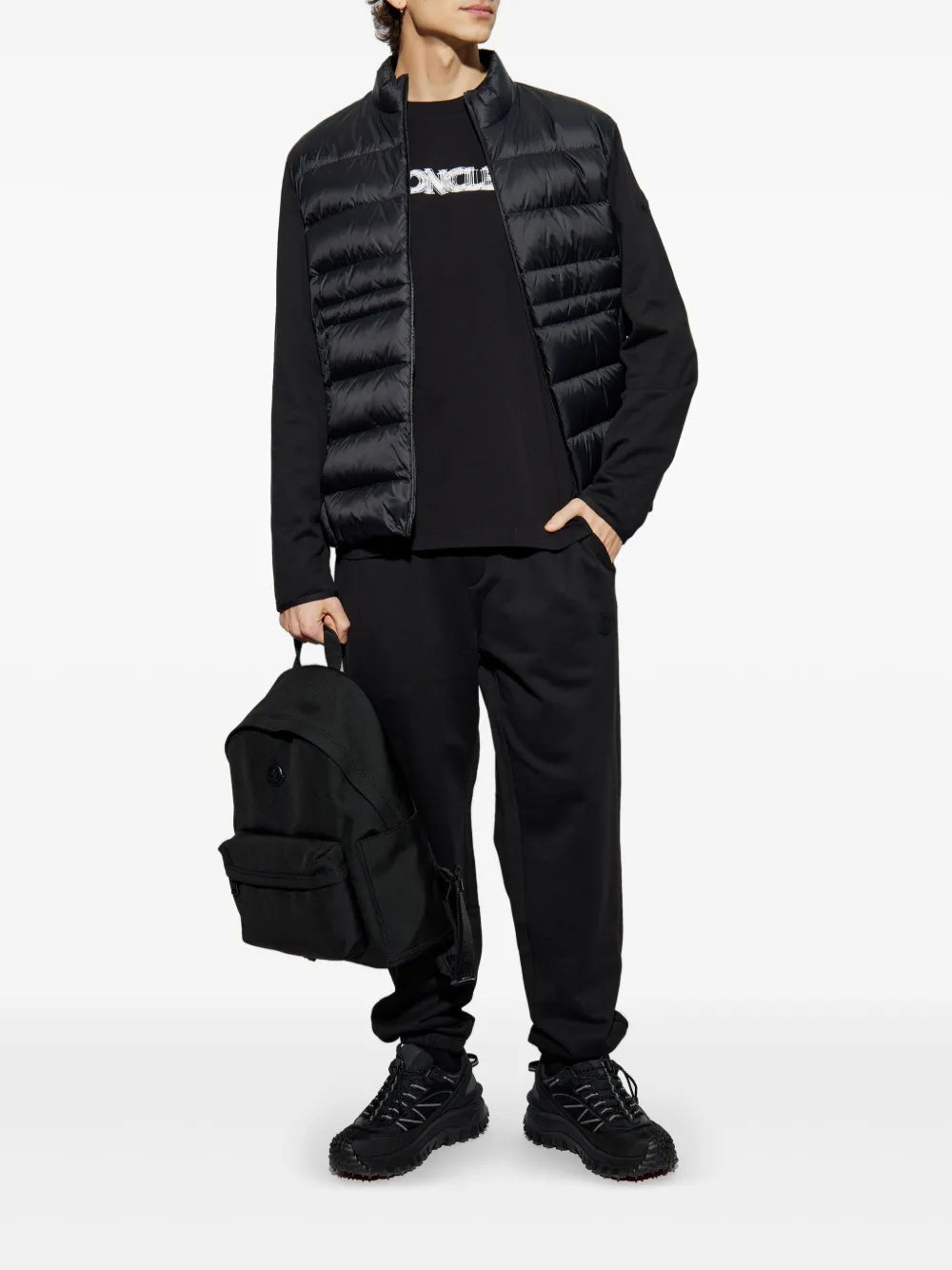 T-Shirts Verschwommenes Logo T-Shirt Moncler Schwarz Homme