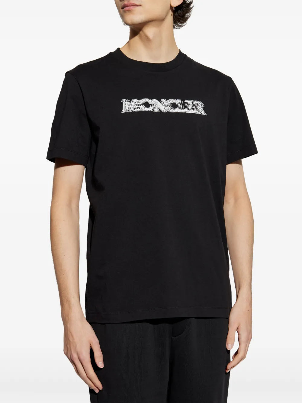 T-Shirts Verschwommenes Logo T-Shirt Moncler Schwarz Homme