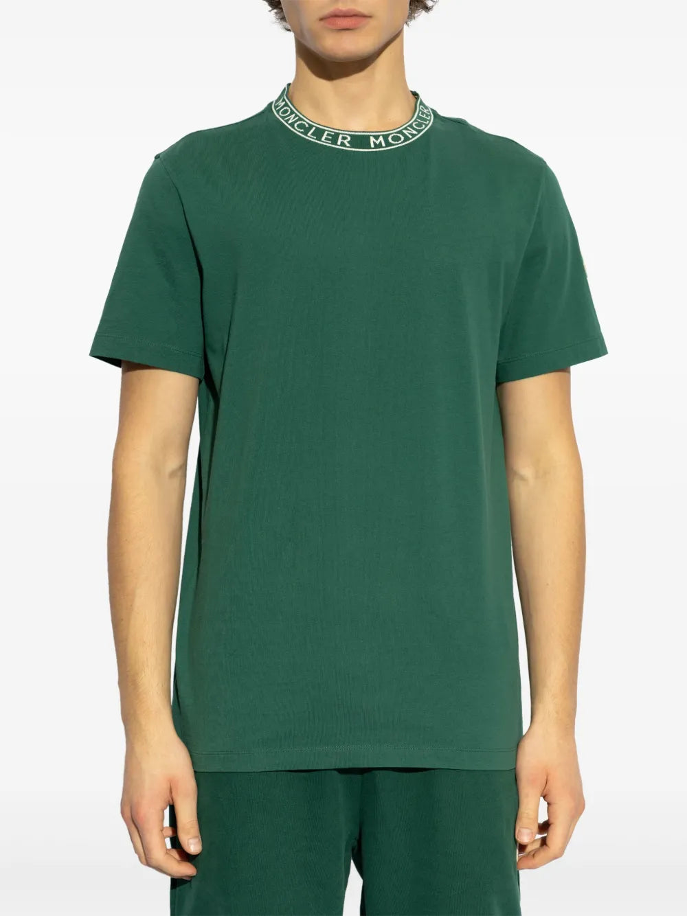 T-shirts Logo Finished T-Shirt Moncler Green Homme