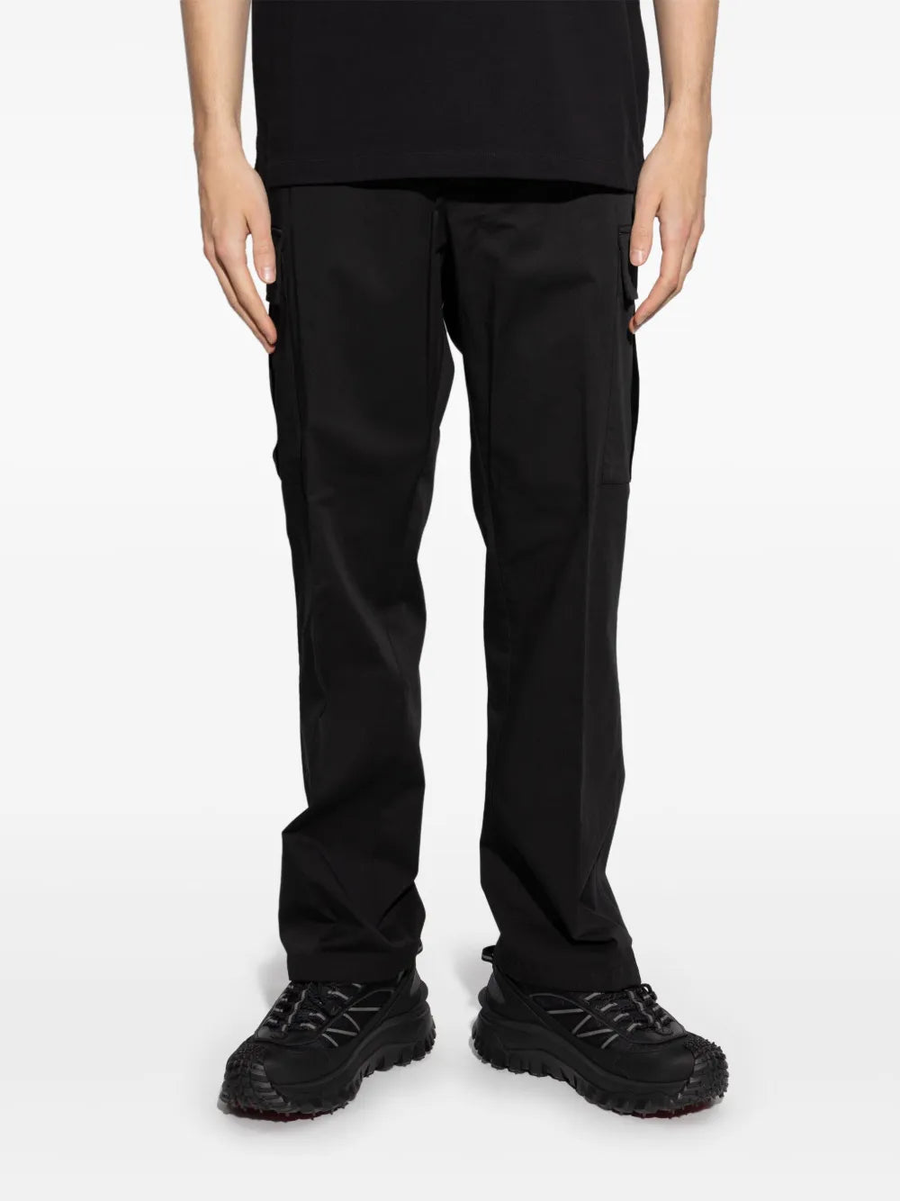 Calças Cargo Gabardine Moncler Preto Homme