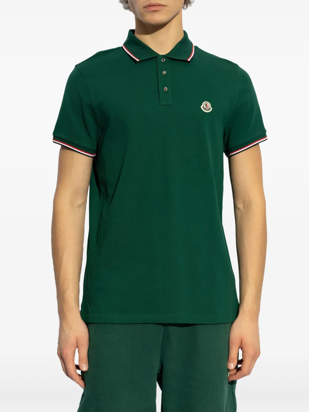 Polo shirts Logo Polo Moncler Green Homme